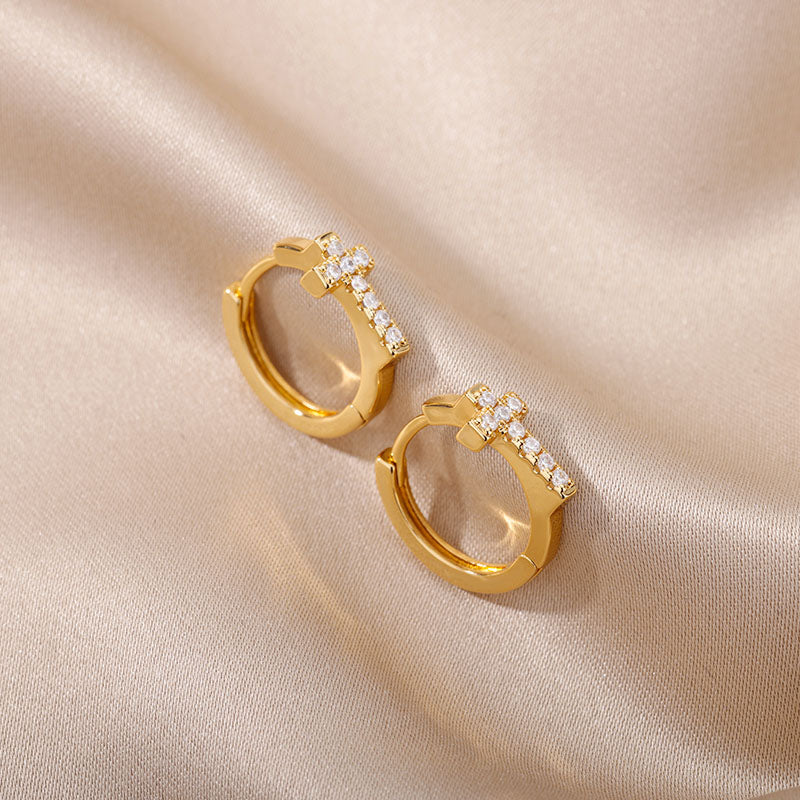 AuraHoop™ Gold Stainless Steel Hoop Earrings