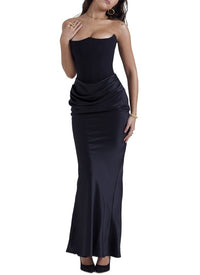 The One Shoulder Pleated Bodysuit Dress — women’s Dress, ENIGMAE