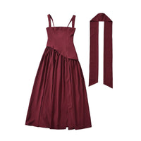 The Fitted Waist Pleated Maxi Dress — women’s Dress, ENIGMAE