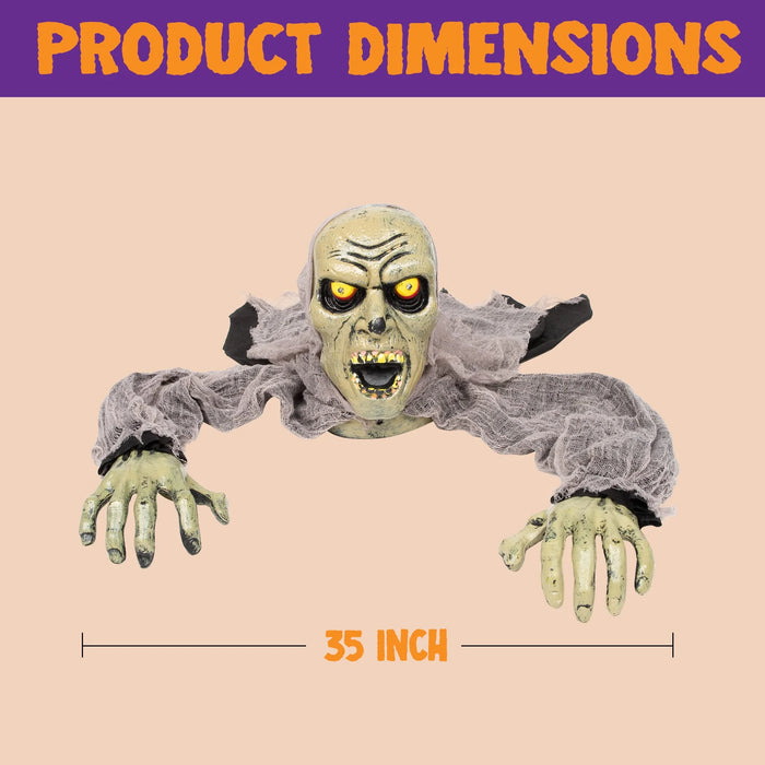 Halloween Groundbreaker Halloween Decorations Zombie with Sound and Flashing Eyes,Outdoor Scary Halloween Yard Decorations