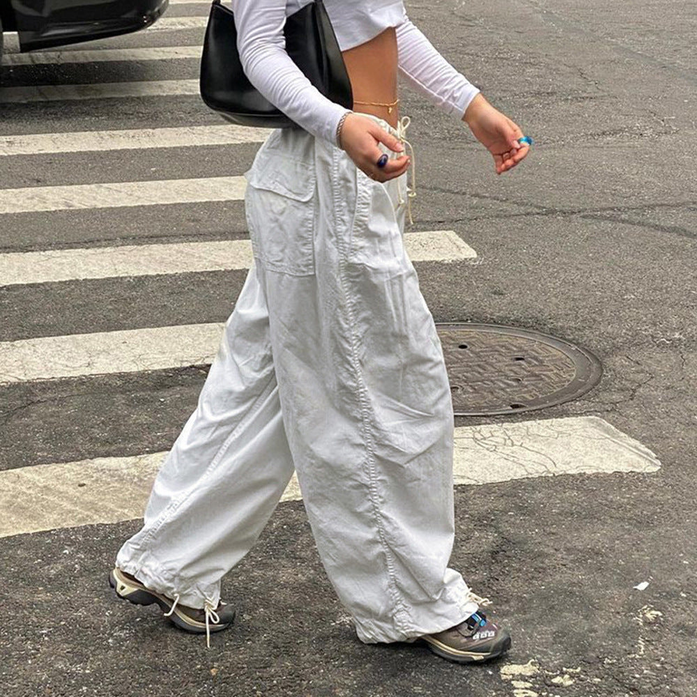 Low-Waist Straight Leg Workwear Trousers