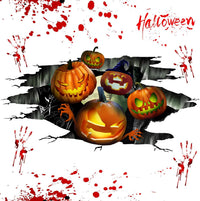 Halloween Floor Stickers, 3D Halloween Floor Decoration, Halloween Wall Window Decals Removable, Halloween Pumpkin Decoration Stickers, Halloween Scary Stickers for Home Office Party Decors