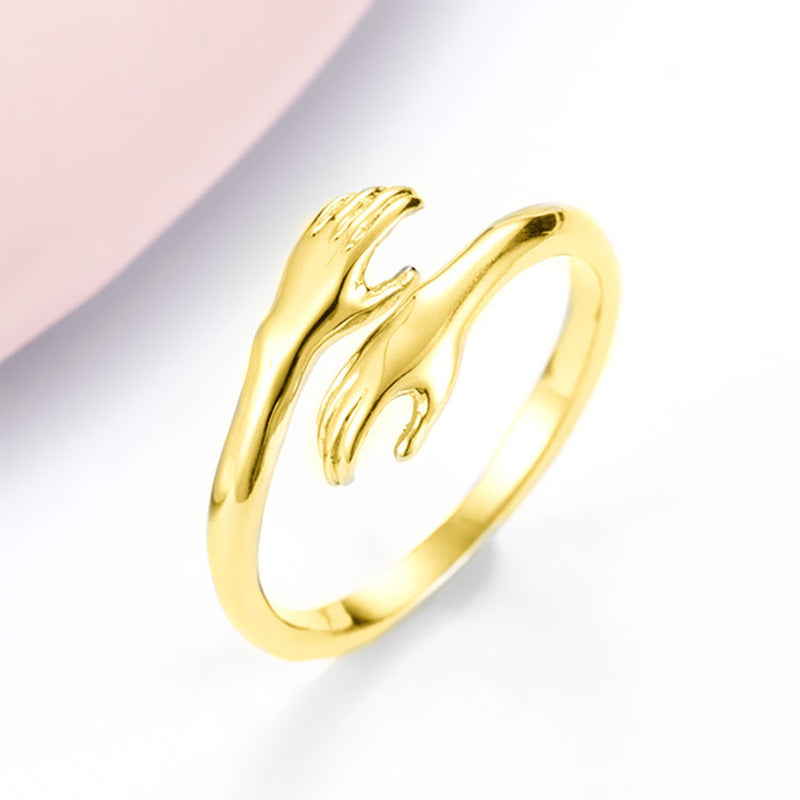Adjustable Love Hug Couple Ring
