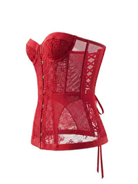 Women's Hollow Out Lace Strapless Slim Fit Corset Top
