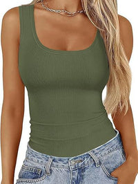 Womens Ribbed Sleeveless Tank Top
