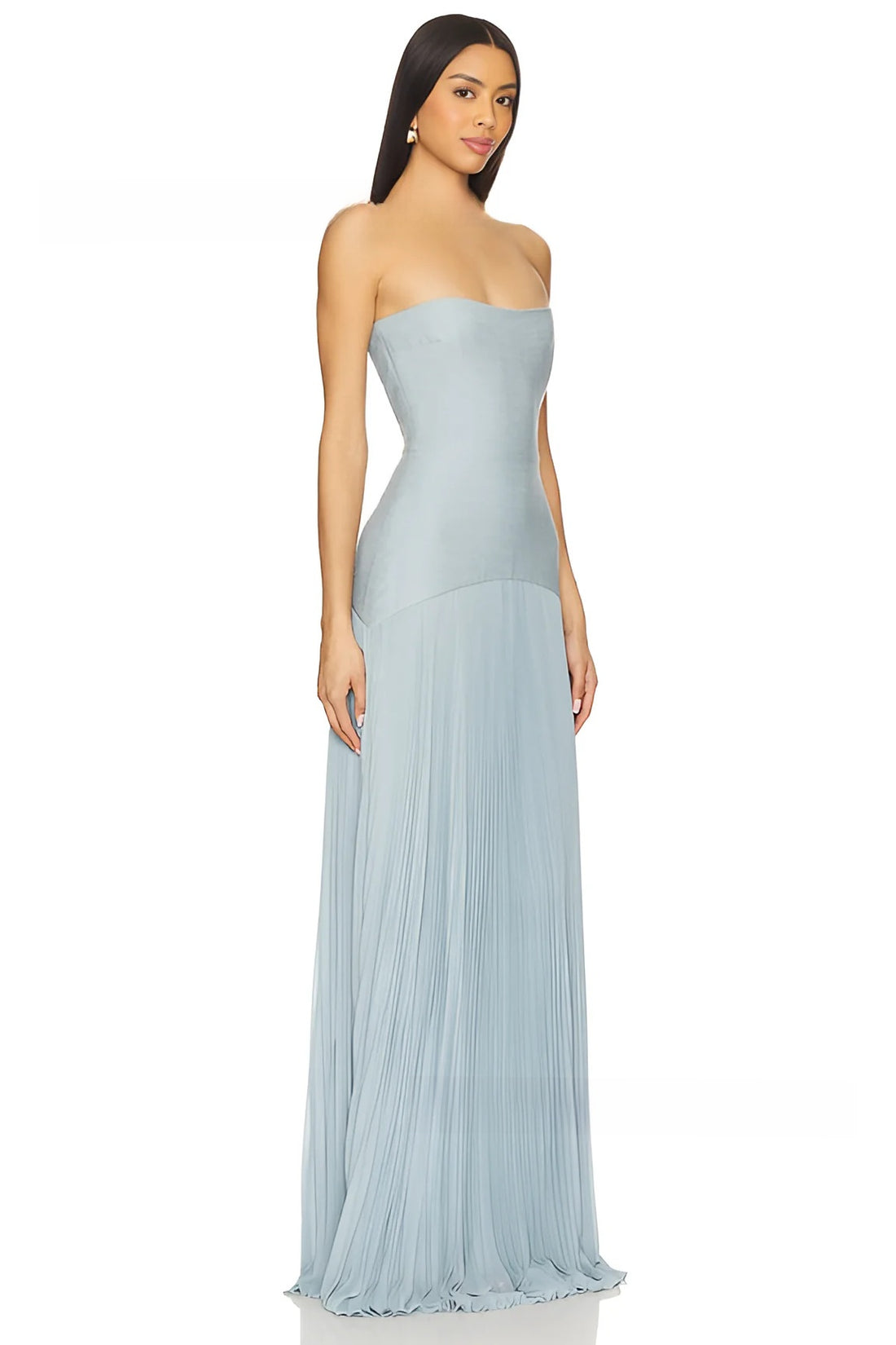The Striped Pleated Tube Top Dress — women’s Dress, ENIGMAE