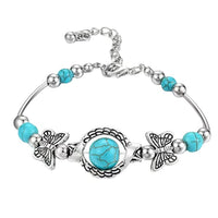 Retro Turquoise Butterfly Bracelet