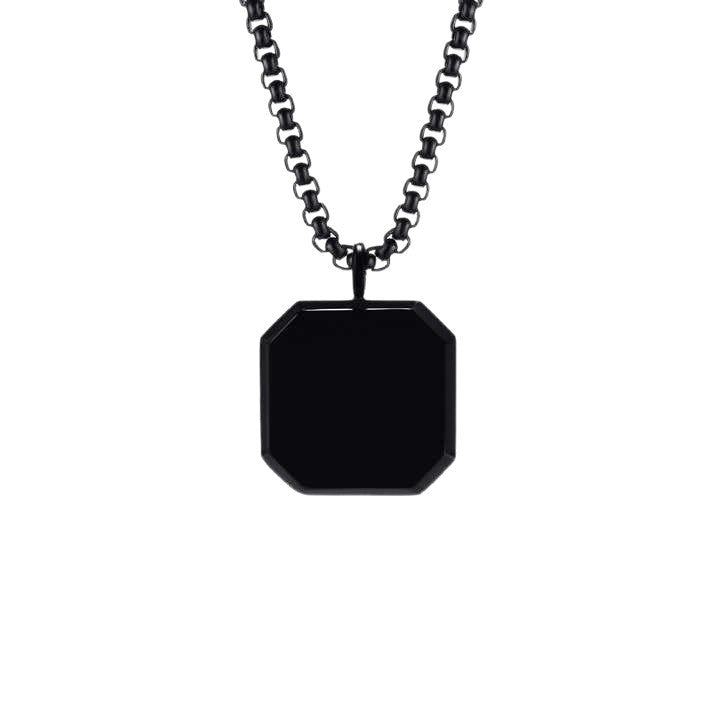Geometric Epoxy Stainless Steel Pendant Necklace