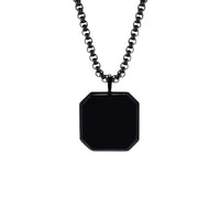 Geometric Epoxy Stainless Steel Pendant Necklace