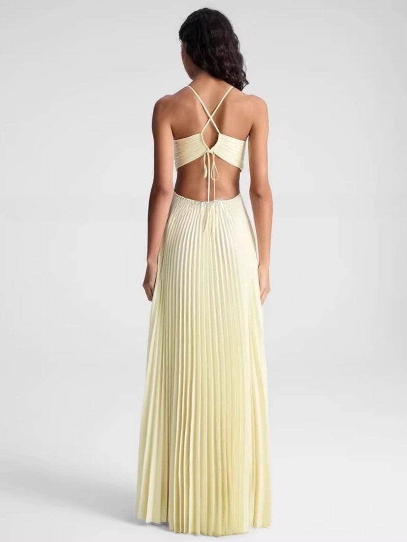 The Yellow Halter Neck Dress