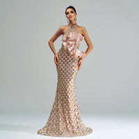 Nyra Halter Sequined Mermaid Gown