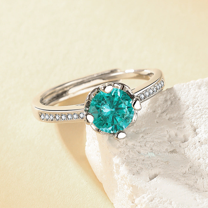The Six-Claw Solitaire Crystal Ring — women’s Accessories, ENIGMAE