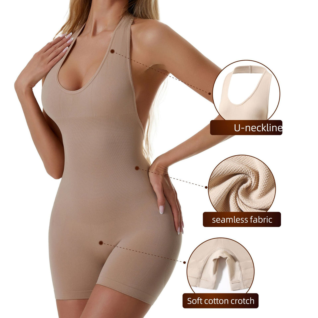FlexSculpt™ Backless Yoga Shapewear Bodysuit