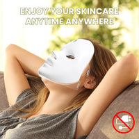 7-1 Colors Red Light Therapy for Face，Led Facial Skin Care Mask,Red Light Mask for Face, LED Facial Mask Light,Salon or Home,White.