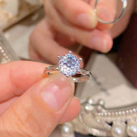 The Six-Claw Solitaire Crystal Ring — women’s Accessories, ENIGMAE