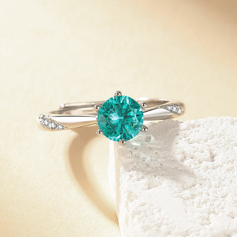 The Six-Claw Solitaire Crystal Ring — women’s Accessories, ENIGMAE