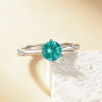 The Six-Claw Solitaire Crystal Ring — women’s Accessories, ENIGMAE