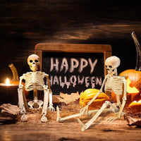 5Pcs Halloween Skeleton Decorations, Mini Posable Skeletons Halloween Decor for Halloween Decorations Indoor Outdoor