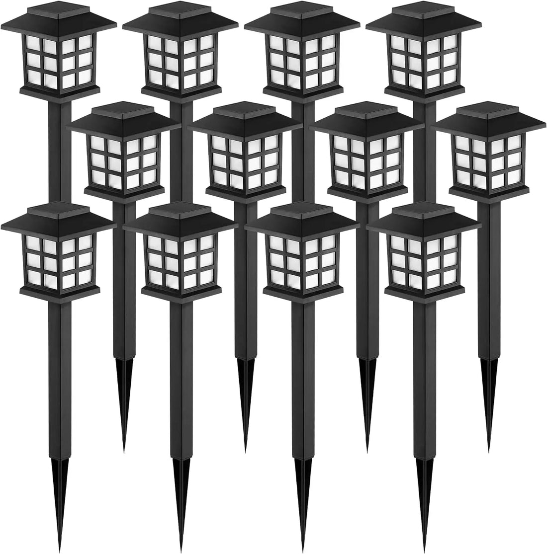 High Brightness 12 Pack LED Outdoor Waterproof Solar Lights, Maintain 10 Hours of Lighting Walkway Lights for Your Garden