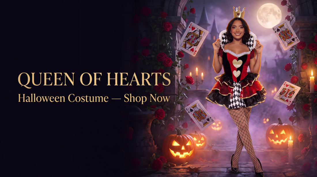 Queen of Hearts Halloween costume hero banner