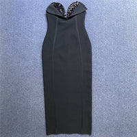 Black Sweetheart Bandage Midi Dress