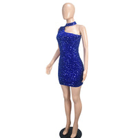 Halter Sequin Sheath Party Dress