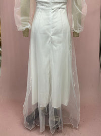 Long Sleeve Chiffon Mid-Waist Party Dress
