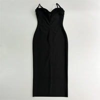 V-Neck Beaded Bandage Party Dress