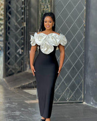 3D Flower Bandage Evening Dress