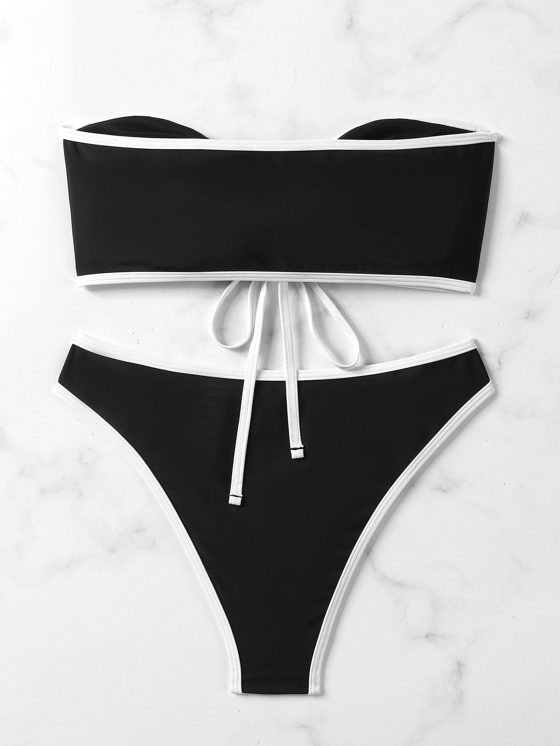 The Solid Bandeau Bikini Set