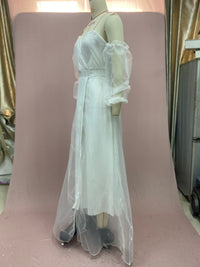 Long Sleeve Chiffon Mid-Waist Party Dress