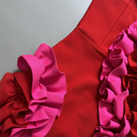 Pleated Lace Bandage Party Dress