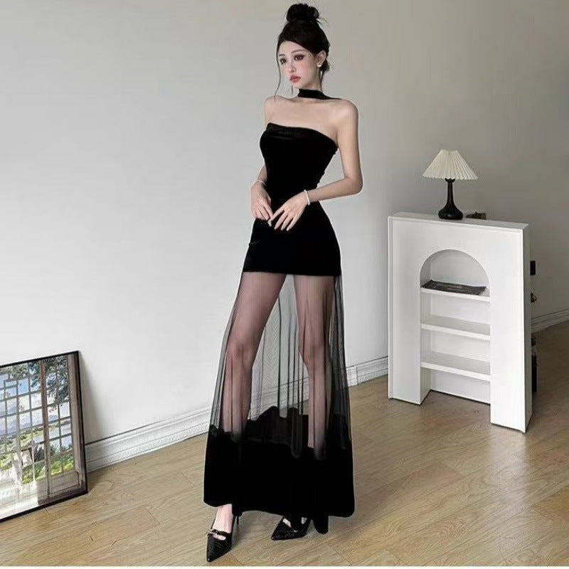 Velvet Mesh Birthday Party Dress