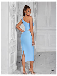 One-Shoulder Bow Bandage Dress