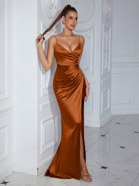 Backless Slit Slip Party Dress