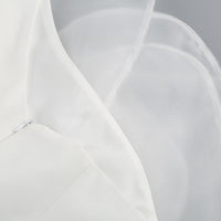 One-Shoulder White Floral Wedding Party Dress