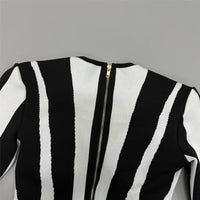 Striped Long Sleeve Bandage Dress