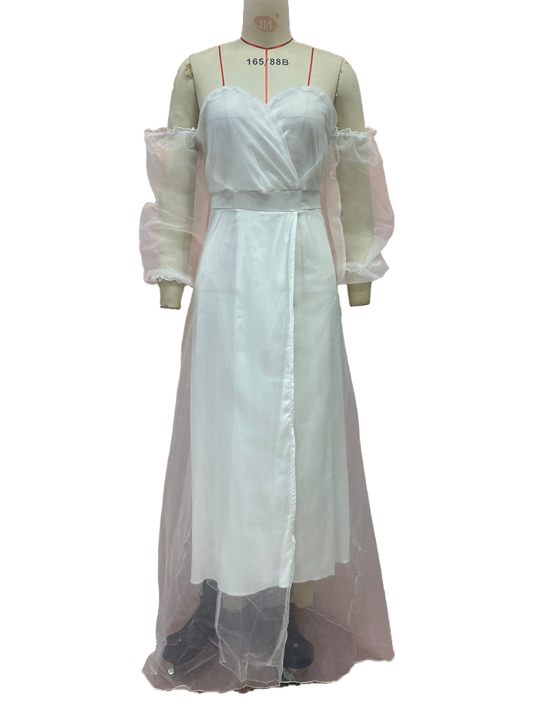 Long Sleeve Chiffon Mid-Waist Party Dress