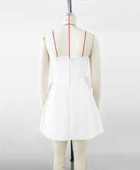 White Rose Strapless Mini Dress