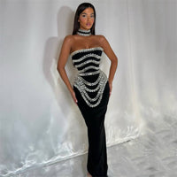 Rhinestone Bandage Evening Dress