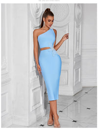 One-Shoulder Bow Bandage Dress