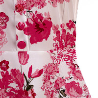 1950s Retro Printed A-Line Prom Dress
