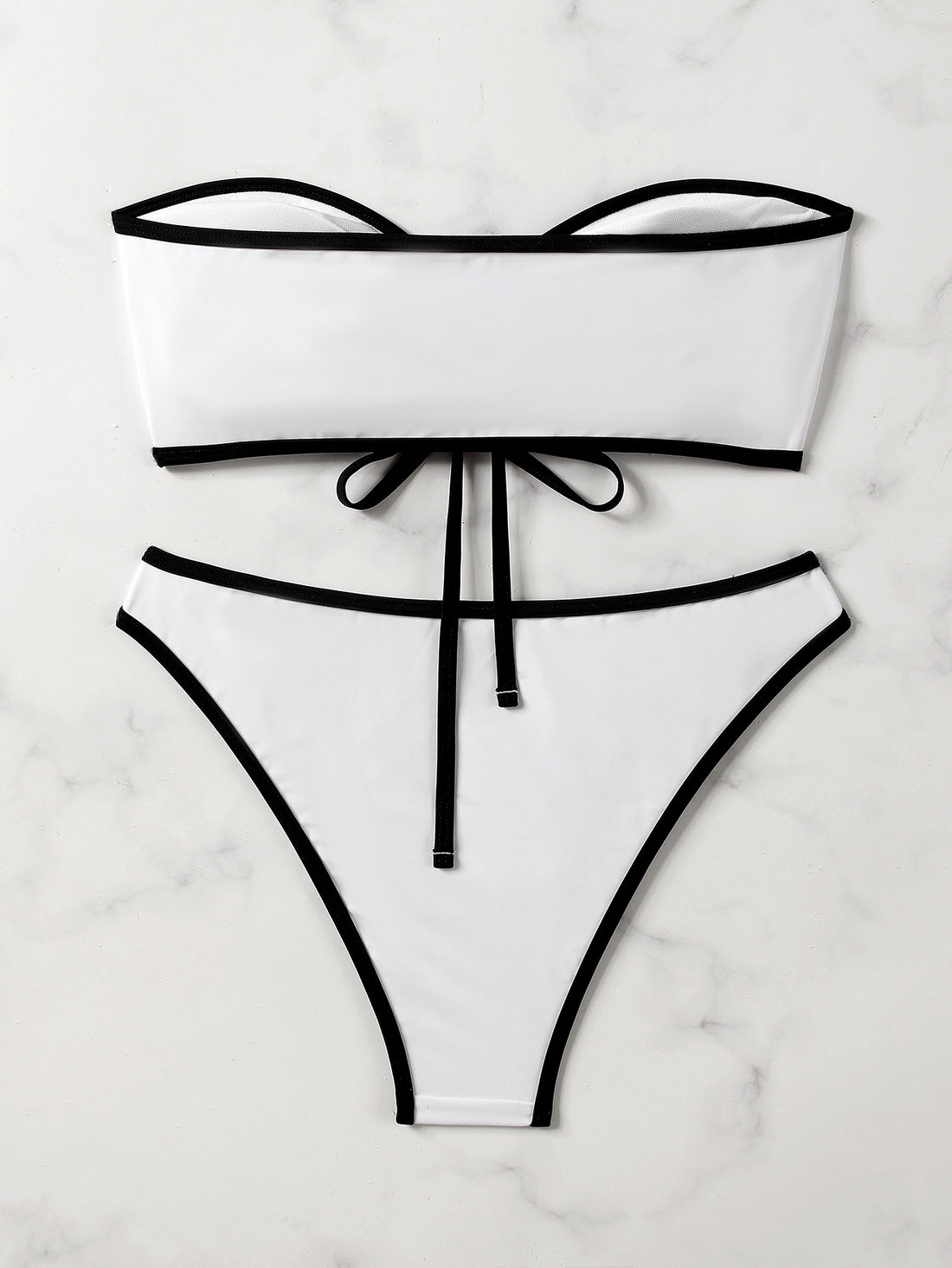 The Solid Bandeau Bikini Set
