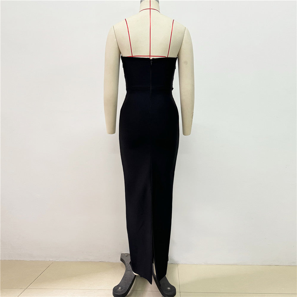 Rhinestone Bandage Evening Dress