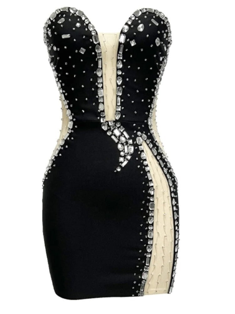 Beaded Tube Mini Bandage Dress