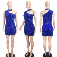 Halter Sequin Sheath Party Dress