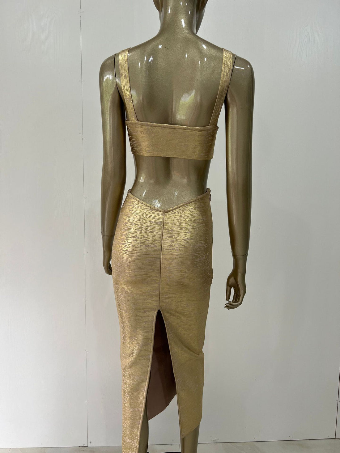 Bronzed Bandage Banquet Dress