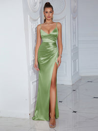 Backless Slit Slip Party Dress