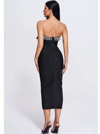 Black Sweetheart Bandage Midi Dress
