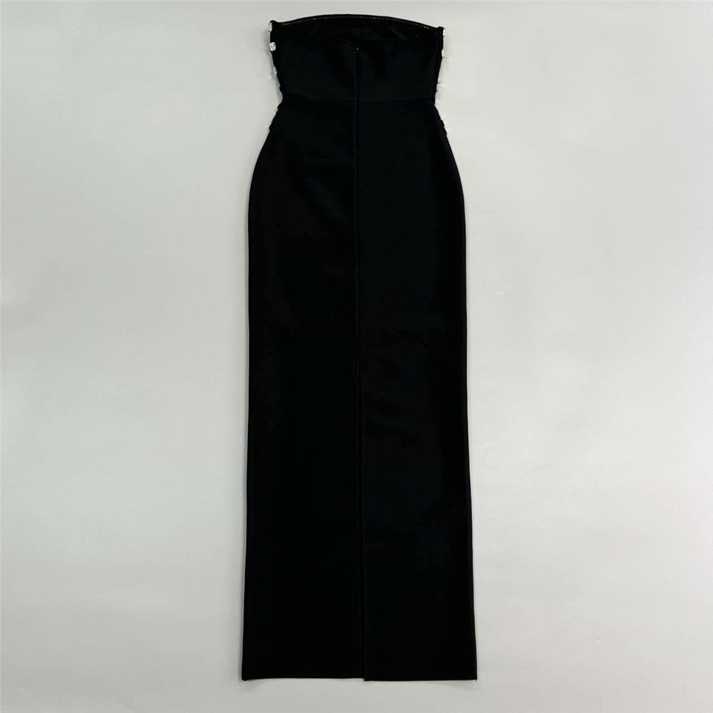 Rhinestone Bandage Evening Dress